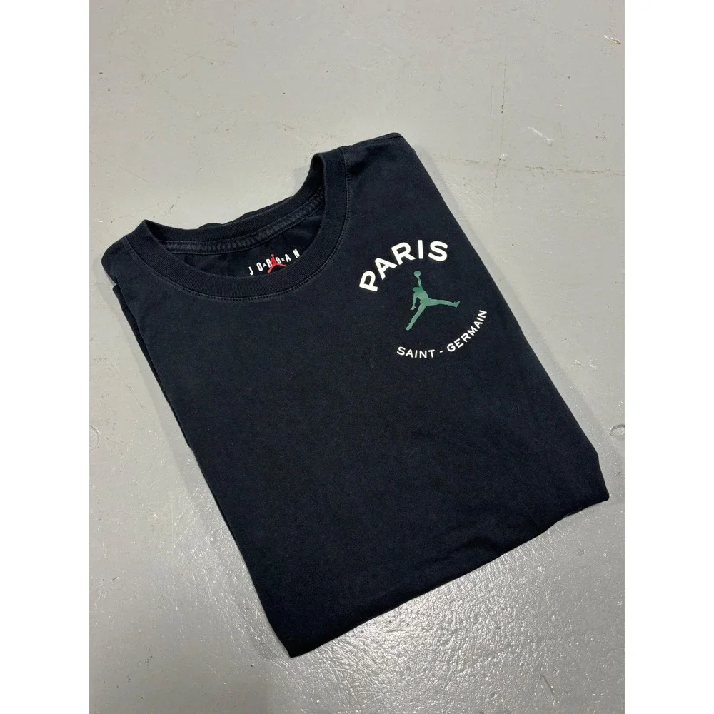 Jordan Paris Saint-Germain PSG T-Shirt Mens 3XL Black Green Jumpman Logo Tee